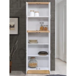 Home Square 4 Shelf Wood Kitchen Pantry Set In White (Set Of 2) 11 Home Square 4 Shelf Wood Kitchen Pantry Set In White (Set Of 2) -Kitchen Storage Store 0081406e01de6c46 1250 w800 h800 b0 p0