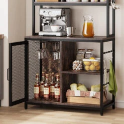 Tribesigns Bakers Rack Hutch, Kitchen Rack With Wine Cabinet And Glass Holder 19 Tribesigns Bakers Rack Hutch, Kitchen Rack With Wine Cabinet And Glass Holder -Kitchen Storage Store 05413ab503ef3203 8528 w800 h800 b0 p0