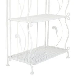 French Country Bakers Rack, Metal Construction With 5 Tiers, Bleached White -Kitchen Storage Store 05d1cbcf016ee5a2 6532 w800 h800 b1 p0