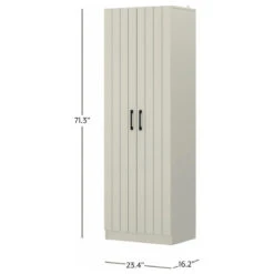 Freestanding Pantry Cabinet, 2 Doors With Adjustable & Fixed Shelves, Ivory -Kitchen Storage Store 071192ec02f1494e 6377 w800 h800 b1 p0