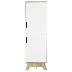 Dahoon Single Kitchen Pantry, Light Oak, White