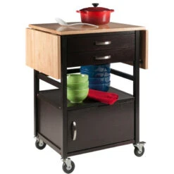 Winsome Bellini Transitional Solid Wood Kitchen Cart In Natural And Coffee -Kitchen Storage Store 0f8143c50ed9cdf6 5953 w800 h800 b1 p0