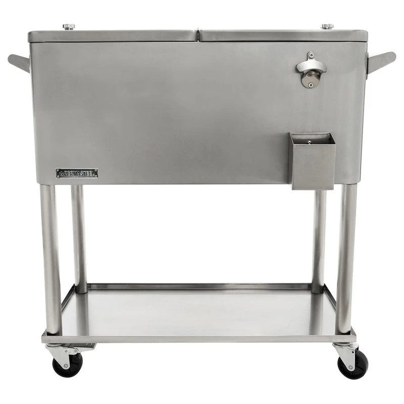 Patio Cooler, Stainless, 80 Qt.