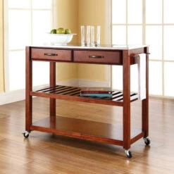 Crosley Stainless Steel Top Kitchen Cart/Island, Optional Stool Storage, Classic Cherry 12 Crosley Stainless Steel Top Kitchen Cart/Island, Optional Stool Storage, Classic Cherry -Kitchen Storage Store 11b101d306463d4e 0135 w800 h800 b0 p0