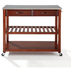 Crosley Stainless Steel Top Kitchen Cart/Island, Optional Stool Storage, Classic Cherry 10 Crosley Stainless Steel Top Kitchen Cart/Island, Optional Stool Storage, Classic Cherry -Kitchen Storage Store 14111c3b06463d46 0135 w800 h800 b1 p0