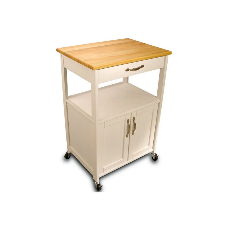 Kitchen Trolley, White Base Natural Top 4 Kitchen Trolley, White Base Natural Top - Image 2
