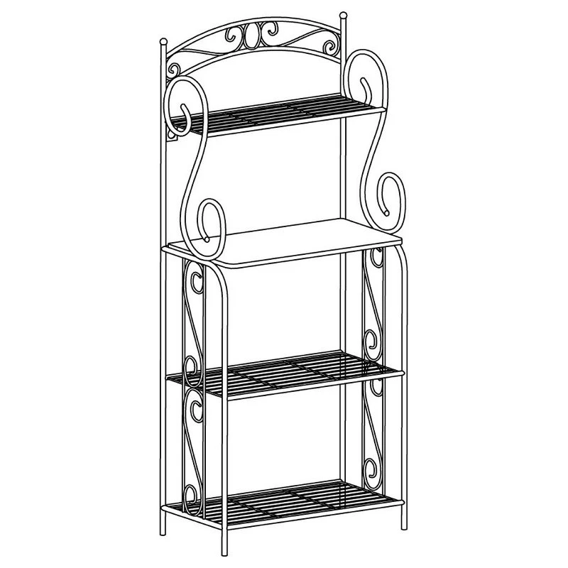 Destin 4 Tier Freestanding Kitchen Bakers Rack With White Metal Frame 5 Destin 4 Tier Freestanding Kitchen Bakers Rack With White Metal Frame - Image 3