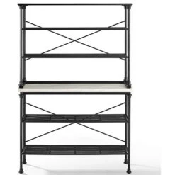 Crosley Madeleine 2 Piece 15" Faux Marble Bakers Rack In Matte Black 9 Crosley Madeleine 2 Piece 15" Faux Marble Bakers Rack In Matte Black -Kitchen Storage Store 1591d3010de9eb2c 0205 w800 h800 b1 p0