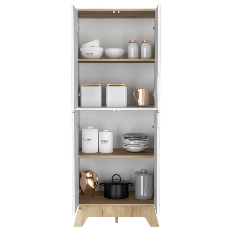 FM FURNITURE Zurich Double Kitchen Pantry Light Oak-White 7 FM FURNITURE Zurich Double Kitchen Pantry Light Oak-White - Image 5