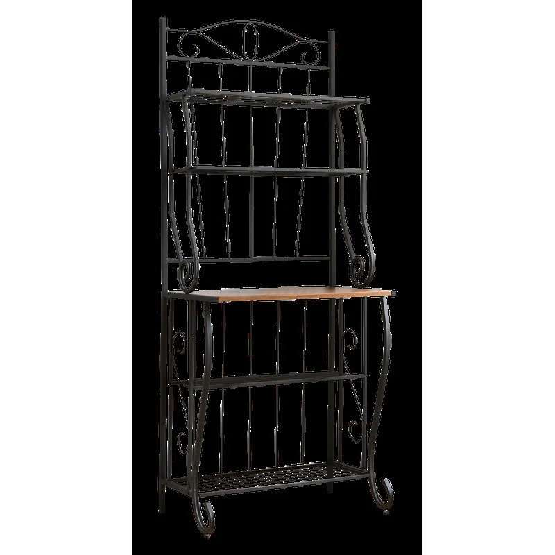 Onyeka 5-Tier Free Standing Kitchen Storage Bakers Rack, Black/Walnut 4 Onyeka 5-Tier Free Standing Kitchen Storage Bakers Rack, Black/Walnut - Image 2