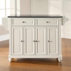Crosley Cambridge Black Granite Top Kitchen Island In White -Kitchen Storage Store 1971e1ce0fb4bb66 8104 w800 h800 b0 p0