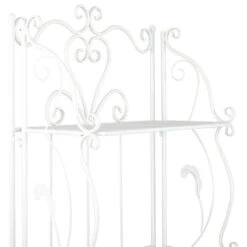 French Country Bakers Rack, Metal Construction With 5 Tiers, Bleached White -Kitchen Storage Store 1971f044016ee5a1 6532 w800 h800 b1 p0