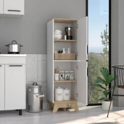 Dahoon Single Kitchen Pantry, Light Oak, White -Kitchen Storage Store 1af1d9b302dec1ad 1921 w800 h800 b0 p0