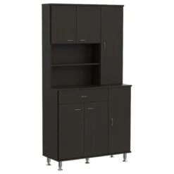Helis 90 Pantry Cabinet Black Wengue
