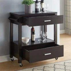 Furniture Of America Arton Contemporary Wood 2-Drawer Kitchen Cart In Cappuccino -Kitchen Storage Store 1c5125670f5da4d1 8302 w800 h800 b0 p0