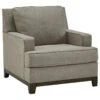 Comfortable Accent Chair, Oversized Design With Track Armrests, Grayish Brown