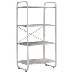 Liese White Transitional Freestanding 4 Tier Storage Organizer Unit
