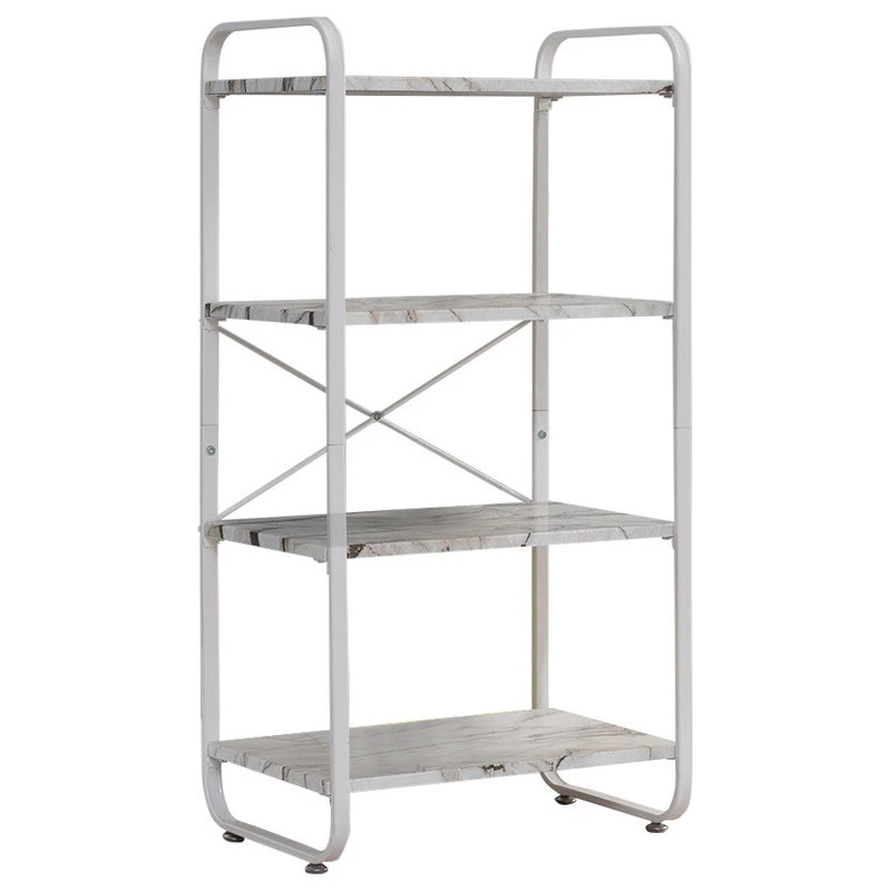 Liese White Transitional Freestanding 4 Tier Storage Organizer Unit 3 Liese White Transitional Freestanding 4 Tier Storage Organizer Unit