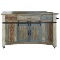 Bayshore Solid Wood Kitchen Island, Distressed