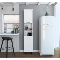 FM FURNITURE Sheffield Pantry Cabinet, White 12 FM FURNITURE Sheffield Pantry Cabinet, White -Kitchen Storage Store 20910e5a0351586d 1831 w800 h800 b0 p0