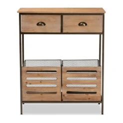 Baxton Studio Oak Brown Wood And Black Metal 2-Drawer Kitchen Storage Cabinet -Kitchen Storage Store 22c1ab090f3f5158 6629 w800 h800 b1 p0