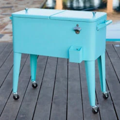 Permasteel 80 Quart Portable Rolling Patio Cooler, Turquoise 18 Permasteel 80 Quart Portable Rolling Patio Cooler, Turquoise -Kitchen Storage Store 2421257000ae8563 3351 w800 h800 b0 p0