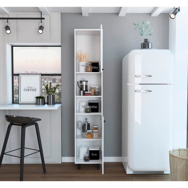 FM FURNITURE Sheffield Pantry Cabinet, White 7 FM FURNITURE Sheffield Pantry Cabinet, White - Image 5