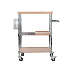 Madera Utility Kitchen Cart, Bamboo And Chrome -Kitchen Storage Store 26b156990bbd628b 5564 w800 h800 b1 p0