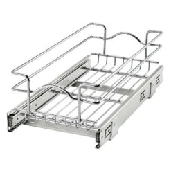 Single Tier Bottom Mount Pull Out Steel Wire Organizer, 8.75"