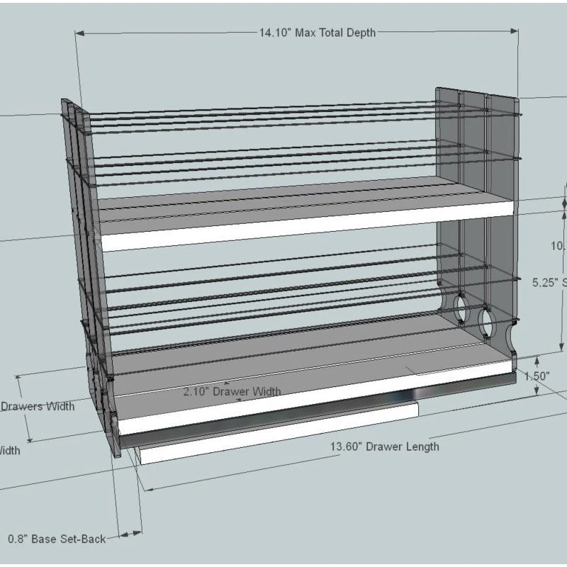 222x2x14 Spice Rack Drawer, Cream 8 222x2x14 Spice Rack Drawer, Cream - Image 6