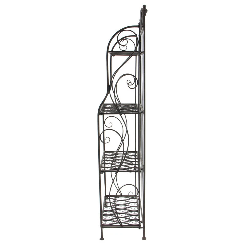 Traditional Black Metal Bakers Rack 63376 6 Traditional Black Metal Bakers Rack 63376 - Image 4