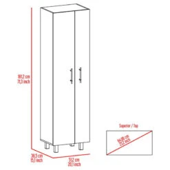 FM FURNITURE Norway Broom Closet Pantry, Light Gray/White 10 FM FURNITURE Norway Broom Closet Pantry, Light Gray/White -Kitchen Storage Store 2dd1af8503515867 1974 w800 h800 b1 p0