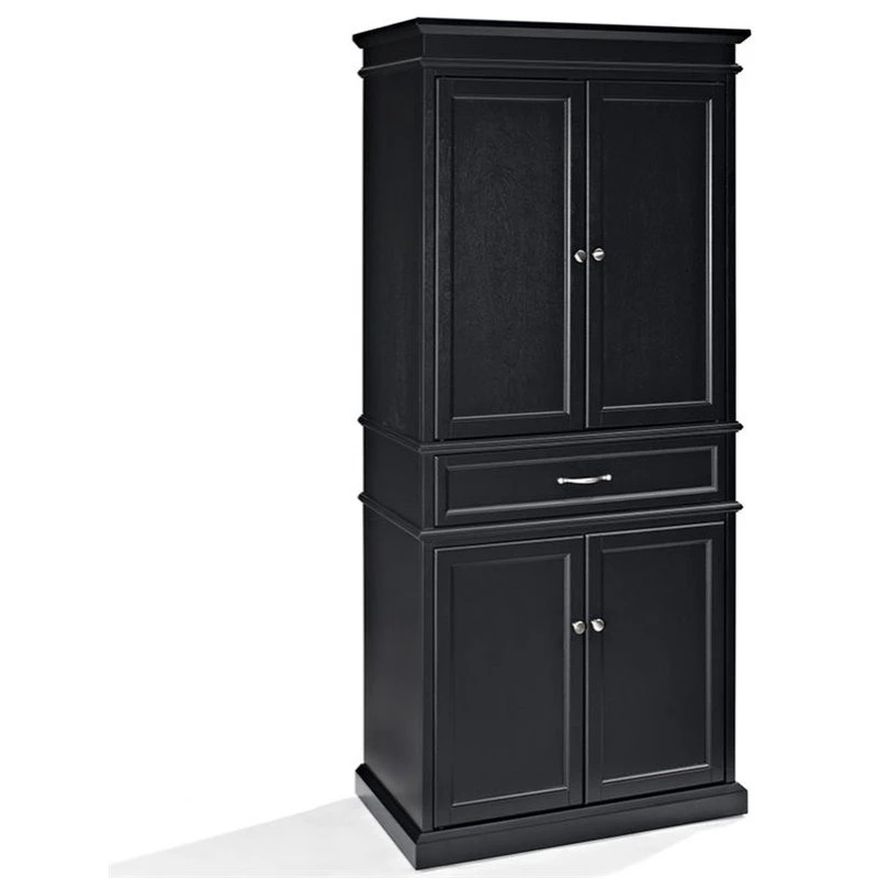 Crosley Parsons 4 Door Classic Pantry In Black 3 Crosley Parsons 4 Door Classic Pantry In Black