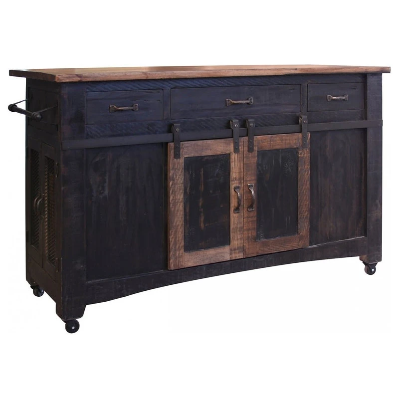 Greenview Kitchen Island, Distressed Black 3 Greenview Kitchen Island, Distressed Black