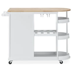 Chloe Kitchen Cart With Wheels, White And Natural -Kitchen Storage Store 30f1558d0f905ad9 6090 w800 h800 b1 p0