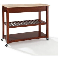 Crosley Natural Wood Top Kitchen Cart/Island, Optional Stool Storage, Classic Cherry 11 Crosley Natural Wood Top Kitchen Cart/Island, Optional Stool Storage, Classic Cherry -Kitchen Storage Store 3171531a06463d11 0152 w800 h800 b1 p0