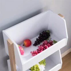 Smart Home Furniture 3-Shelf Contemporary Wood Fruit Rack In White/Natural -Kitchen Storage Store 31a1928e03db5df6 9148 w800 h800 b0 p0