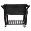 Permasteel 80 Quart Portable Rolling Patio Cooler, Black
