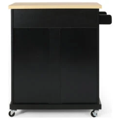 Negley Contemporary Kitchen Cart With Wheels, Black + Natural 15 Negley Contemporary Kitchen Cart With Wheels, Black + Natural -Kitchen Storage Store 322174c500e60c6c 8981 w800 h800 b1 p0
