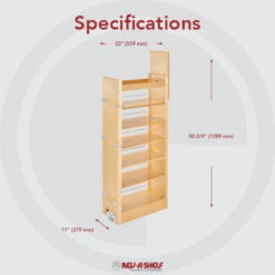 Wood Tall Cabinet Pull Out Pantry Organizer With Soft Close, 11" 16 Wood Tall Cabinet Pull Out Pantry Organizer With Soft Close, 11" -Kitchen Storage Store 33d12d9a0fb3f49c 8041 w800 h800 b0 p0