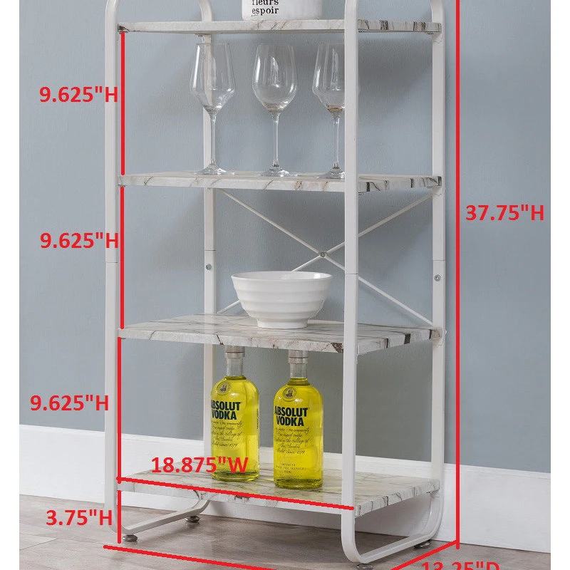 Liese White Transitional Freestanding 4 Tier Storage Organizer Unit 5 Liese White Transitional Freestanding 4 Tier Storage Organizer Unit - Image 3