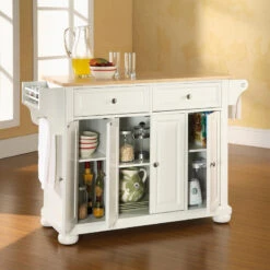 Crosley Alexandria Natural Wood Top Kitchen Island, White Finish 12 Crosley Alexandria Natural Wood Top Kitchen Island, White Finish -Kitchen Storage Store 39a181d5064632ba 2038 w800 h800 b0 p0