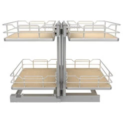 Steel 2-Tier Pull Out Solid Bottom Organizer For Blind Corner Cabinet, 15" -Kitchen Storage Store 3a81fe2d02585a96 8043 w800 h800 b1 p0