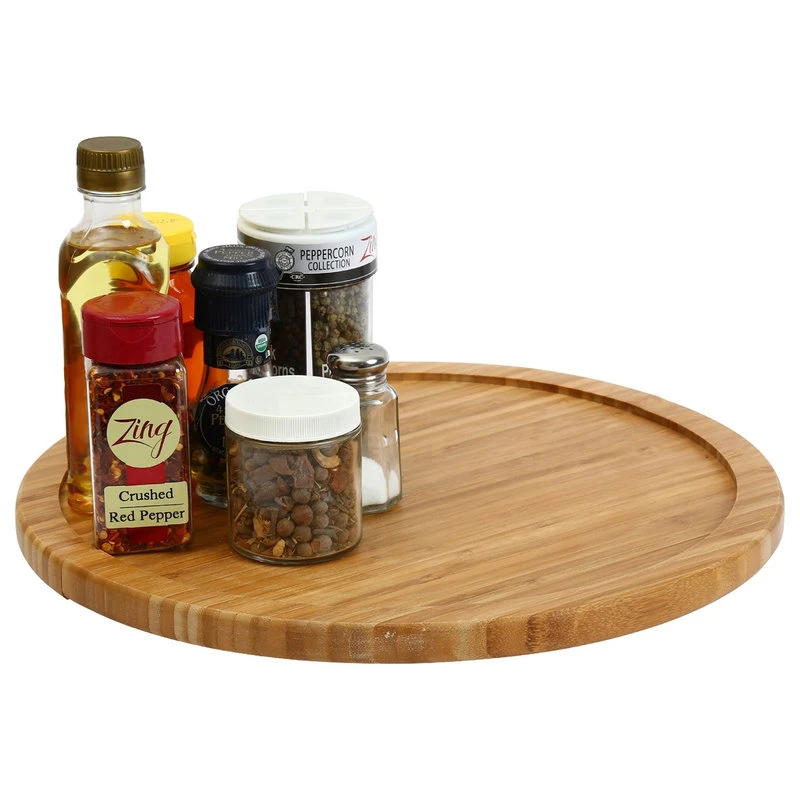 YBM HOME Bamboo Wooden Lazy Susan Turntable 20" 4 YBM HOME Bamboo Wooden Lazy Susan Turntable 20" - Image 2