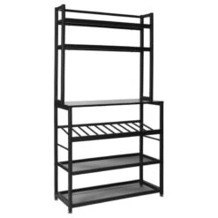 Better Home Products 6 Tier Metal Kitchen Baker's Rack With Wine Rack In Black 8 Better Home Products 6 Tier Metal Kitchen Baker's Rack With Wine Rack In Black -Kitchen Storage Store 3dd1a4fe030cbaad 4629 w800 h800 b1 p0
