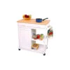 Catskill Preston Hollow White Kitchen Cart With Butcher Block
