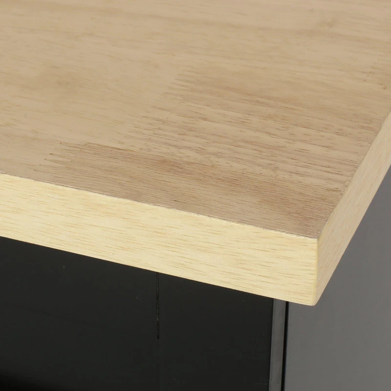 Negley Contemporary Kitchen Cart With Wheels, Black + Natural 9 Negley Contemporary Kitchen Cart With Wheels, Black + Natural - Image 7