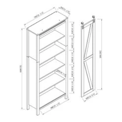 Furniture Of America Kleva Transitional Wood Sliding Door Pantry In White Oak -Kitchen Storage Store 4181d9d2009b5c87 0657 w800 h800 b1 p0