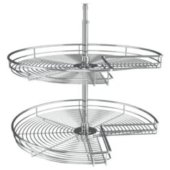 Steel Kidney 2-Shelf Lazy Susans For Corner Base Cabinets, 28"