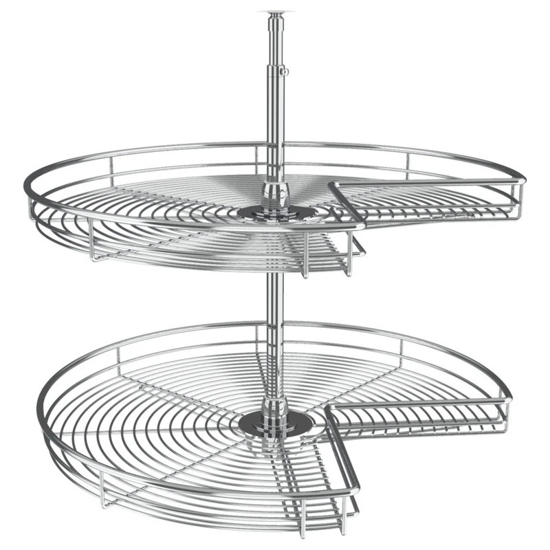 Steel Kidney 2-Shelf Lazy Susans For Corner Base Cabinets, 28" 3 Steel Kidney 2-Shelf Lazy Susans For Corner Base Cabinets, 28"